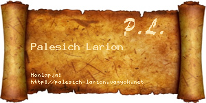 Palesich Larion névjegykártya